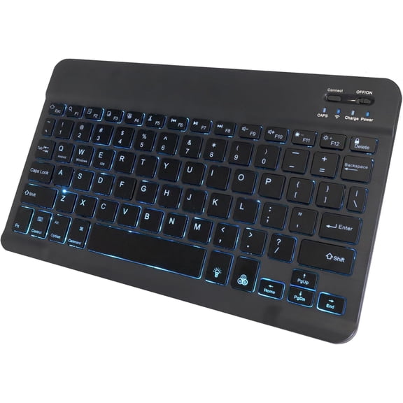 YUYAN-Keyboard Compatible with ASUS ROG Ally Z1 - SlimKeys Bluetooth Keyboard - with Backlight, Portable Slim LED 7 Colors - Jet Black
