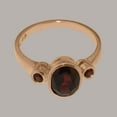 thumbnail image 5 of LBG British Made 18k Rose Gold Natural Garnet Womens Anniversary Ring - 33 size options - Size 5, 5 of 6