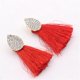 thumbnail image 5 of Pendientes con flecos colgantes Pendientes de mujer con de imitación de cristal Pendiente de rojo Hugo Pendientes boho tassle, 5 of 7