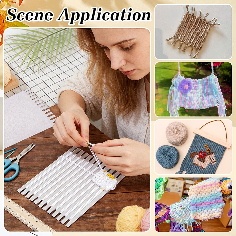 Cardboard Weaving Looms Rectangle Weaving Boards for Beginners Knitting Crochet Tapestry Handmade Arts Crafts Gainsboro 20x15x0.2cm