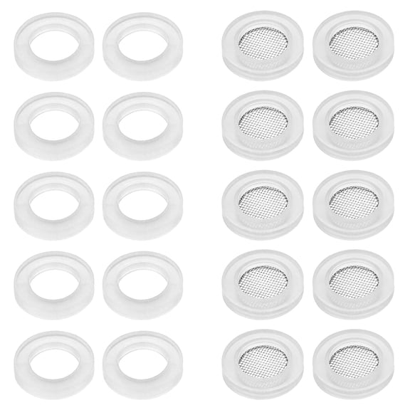 HEZIFQ 20Pcs Rubber Washer for Shower Head,Stainless Steel Mesh Seal Ring Gasket,2 Types Faucet Washers Plumbing O-Ring Set for Water Hose Connecting,White