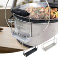 thumbnail image 1 of Slow Cooker Lid Holder with Silicone Sink Hand Free Stainless Steel Cooker Pot Side Hanging Lid Organizer Rack Kitchen Supplies, 1 of 7