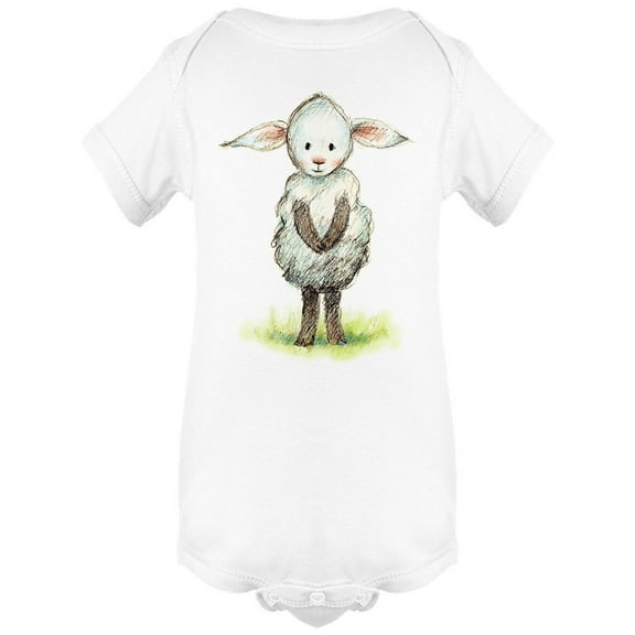 Cute Little Lamb Pencil Art Bodysuit Infant -Image by Shutterstock, 6 Months