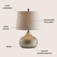 thumbnail image 4 of JONATHAN Y Bates 22" Honeycomb LED Table Lamp, Antique Brown, JYL3020A, 4 of 8
