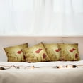 thumbnail image 3 of Ambesonne Vintage Throw Pillow Cover 4 Pack, Poppy Flowers Bohemian, 18", Pale Brown Vermilion, 3 of 6