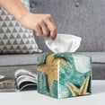 thumbnail image 6 of Cauagu Starfish And Seashell Print Tissue Box Cover,Leather Square Holder - Decorative Holder/Organizer for Bathroom, Night Stands, Office Desk & Car 5"X5"X5", 6 of 7