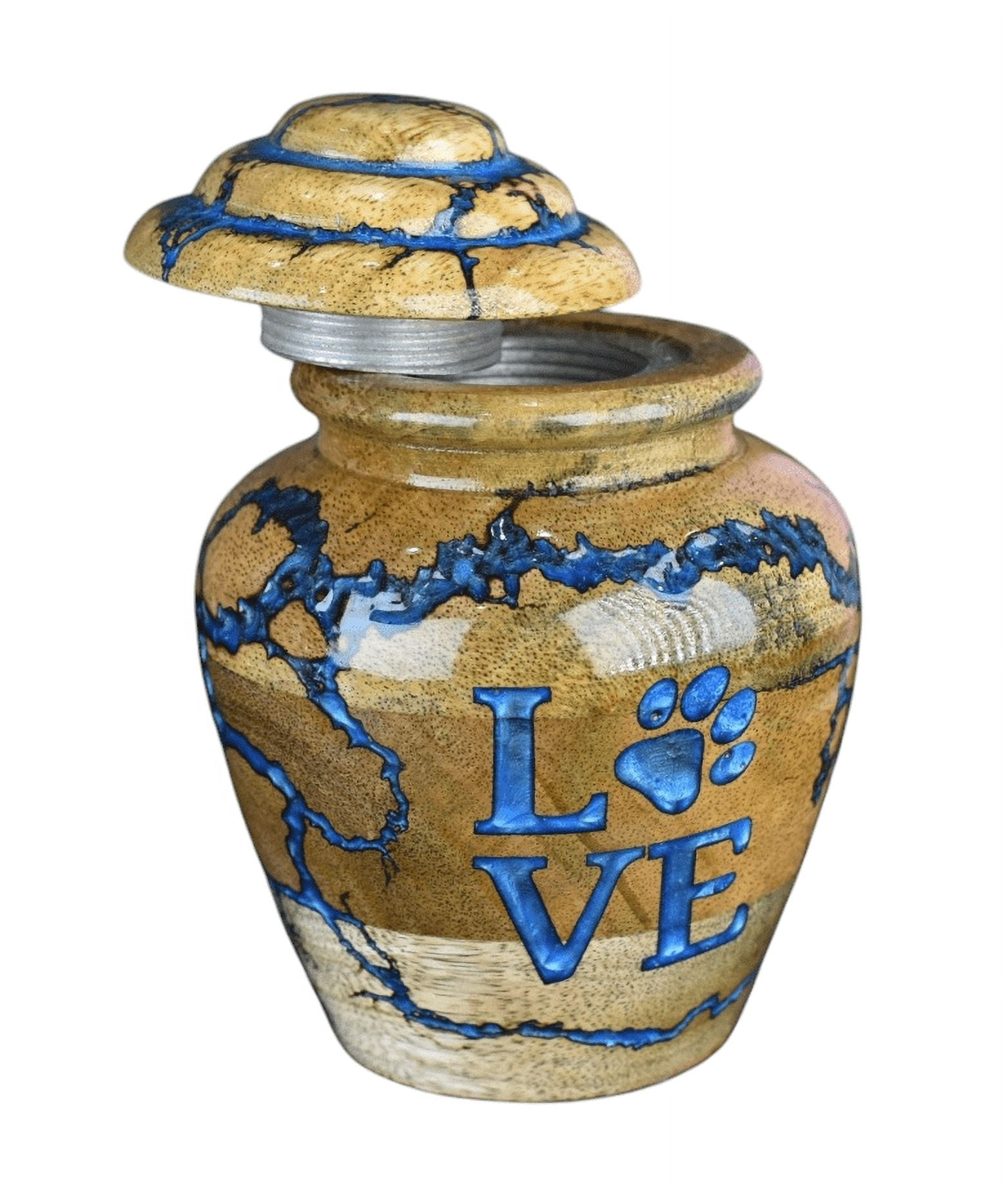 Wooden Cremation Urn For Pets Ashes - Resin Urn Box For Dog Ashes Urn For Cats Ashes Urn - Handmade
