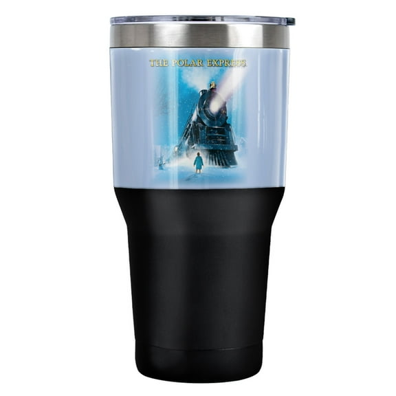 Polar Express Big Train Stainless Steel Tumbler 30 oz Coffee Travel Cup, Vacuum Insulated & Double Wall with Leakproof Sliding Lid