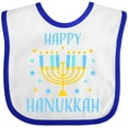 thumbnail image 3 of Inktastic Happy Hanukkah with Menorah and Stars Boys or Girls Baby Bib, 3 of 4