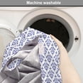 thumbnail image 2 of Ethnic Dog Crate Cover, Monochrome Damask Style Leaves Arrangement Slavic Inspired Typical Ceramic Print, Easy to Use Pet Kennel Cover Small Dogs Puppies Kittens, 7 Sizes, Indigo White, by Ambesonne, 2 of 6