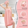 thumbnail image 3 of Toallas Envolventes HJMJY para Mujeres de Microfibra de Secado Rápido Rosa, 3 of 5
