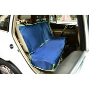 Angle View: Iconic Pet FurryGo Car Bench Seat Cover, Navy Blue