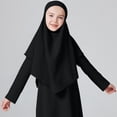 thumbnail image 5 of OGLCCG Girls Muslim Abaya Prayer Dress with Hijab 2pcs Solid Color Islamic Middle East Arab Dubai Dress Soft Ramadan Eid Clothes 4-12 Years, 5 of 8