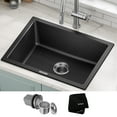 thumbnail image 2 of KRAUS Quarza 24” Drop-In / Undermount Single Bowl Granite Kitchen Sink in Black Onyx, 2 of 8