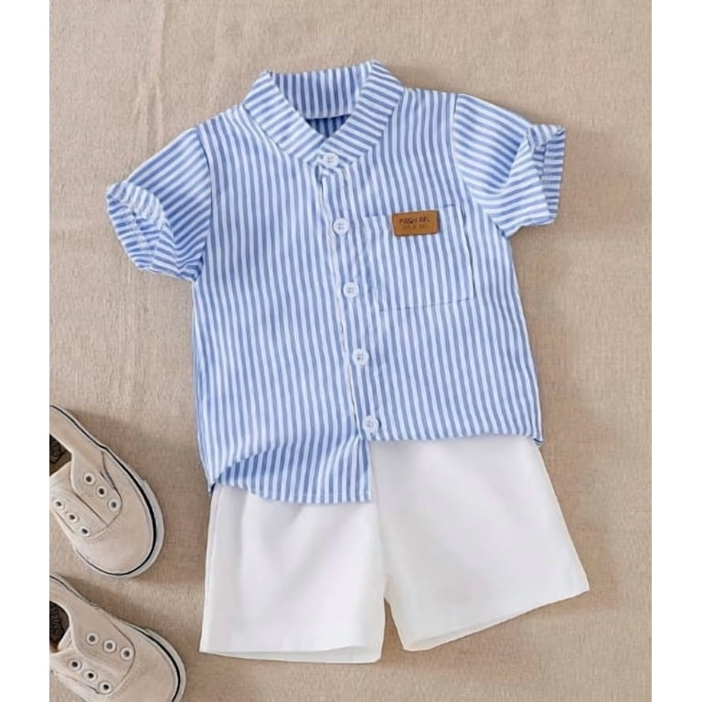 CAICJ98 Toddler Baby Boy Flamingo Short Sleeve Button Down Shirt