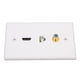 thumbnail image 4 of Placa de Pared Coaxial Ethernet Conector RJ45 Cat6 Cabezal TV F Interfaz Multimedia HD Placa de Pared Ethernet de 3 Puertos sin Soldadura para Proyector HDTV, 4 of 8