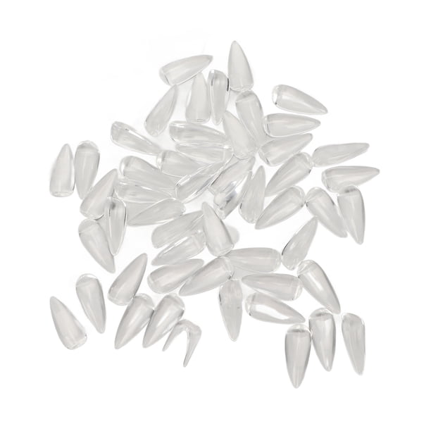 50 Uds. De esmalte de uñas de cristal transparente, tarjeta de Color, puntas de exhibición, herramientas de manicura DIY, accesorios, forma de almendra puntiaguda