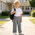 thumbnail image 6 of Ltctricy Toddler Baby Girls Boys Sweatpants Cute Wide Leg Pants Soft Comfy Pull On Pants Fall Sweat Pants(Dark Gray,3-4 Years), 6 of 6