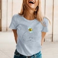 thumbnail image 2 of Puliio Womens t-shirts World Bee Day Printed Short Sleeve O Neck T Shirt Fashionable and versatile summer tees, 2 of 5