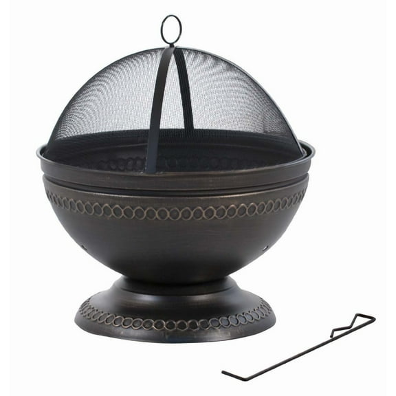 Deckmate Northpointe Outdoor Fire Pit - Circular Steel Wood Burning Fireplace for Decks