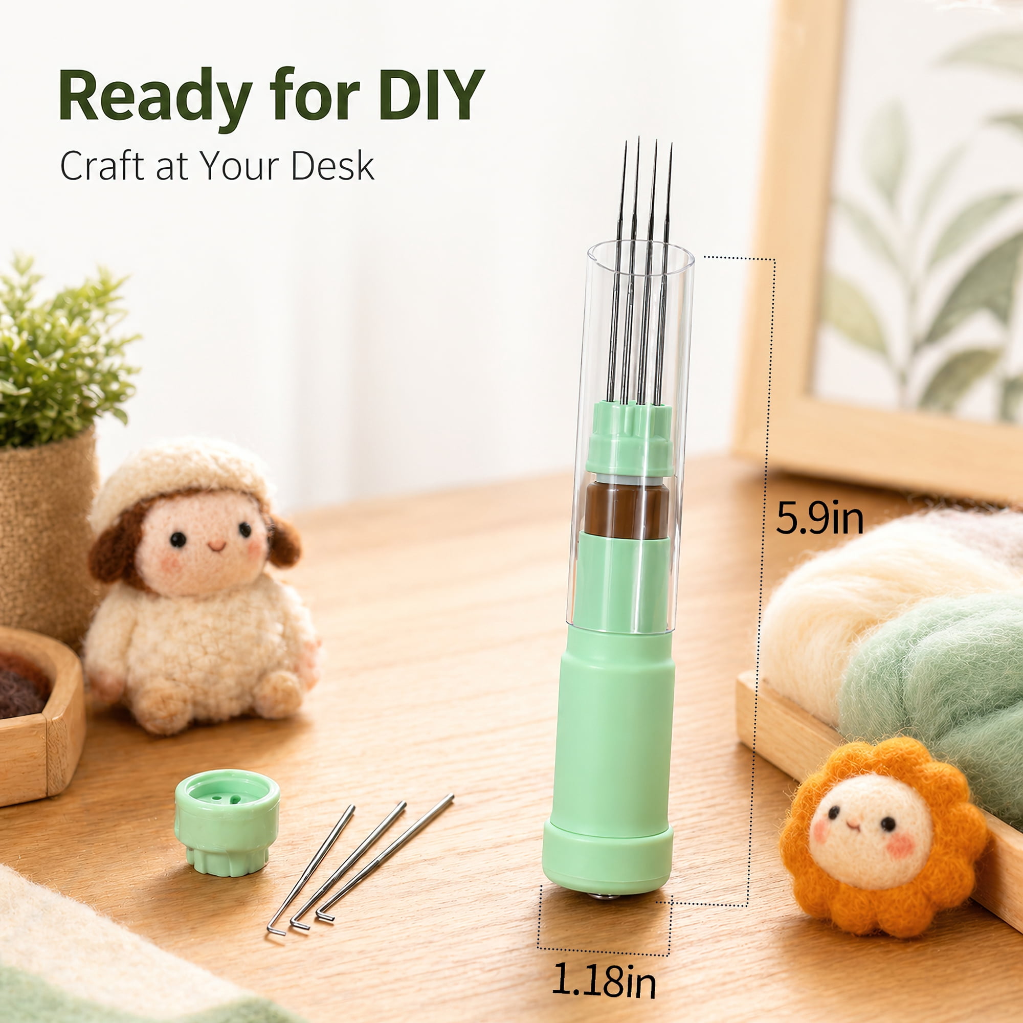 HI-REEKE Electric Needle Felting Machine 1-7 Adjustable Needles with Variable Speed Needle Change for DIY