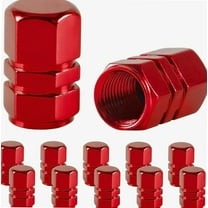 Car Tire Valve Stem Caps, 12pcs Air Caps Cover, Universal for Cars, SUVs, Bike, Trucks and Motorcycles-Red