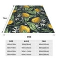 Noikeo Hand Drawn Citrus Fruits Elegant Lemons Pattern Fleece Throw