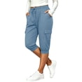 thumbnail image 5 of SwiftWear Women's Cargo Capri Pants with 4 Pockets Drawstring Elastic Waist Casual Cropped Joggers, 5 of 8