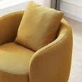 thumbnail image 4 of Perto Mid Century Modern Dark Yellow Fabric Accent Armchair, 4 of 6