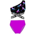 thumbnail image 2 of MSemis Kids Girls One-Shoulder Bikini Swimwear Set Two Piece Swimsuits, 2 of 4