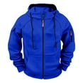 thumbnail image 2 of MHFRRA Sudadera con Capucha y Cremallera, Chaqueta con Cremallera Completa, Sudadera Ligera y Suave para Uso Deportivo Informal Al Aire Libre, Ajuste Cómodo Azul, 2 of 4