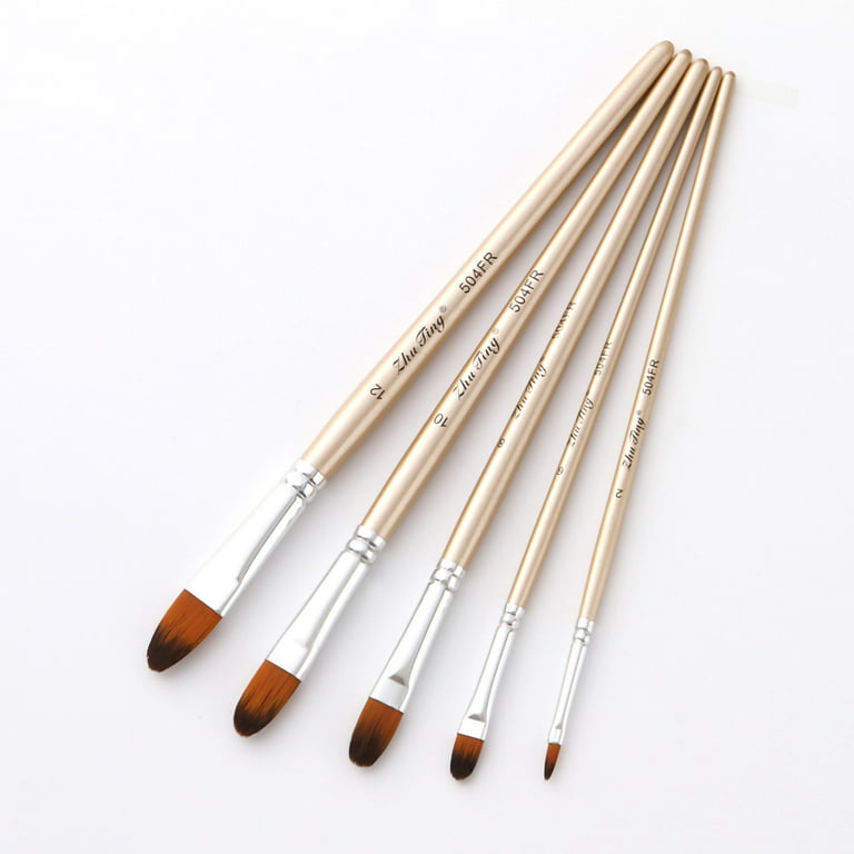 6pcs Stencil Brushes Set Bristle Hair Wooden Handle Paint Brushes Perfect  for Students DIY Crafts Painting - AliExpress