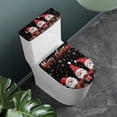 thumbnail image 3 of HELLHERO Santa Claus and Snowflakes Toilet Lid Covers Soft & Reusable Toilet Lid Dust Cover Set Stretch Fit 2-Piece, 3 of 8
