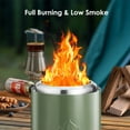 thumbnail image 6 of Auseo Tabletop Fire Pit Smokeless Outdoor Mini Fire Compact & Portable Dual Fuel with Portable Bag, 304 Stainless Steel, Green, 6 of 11