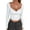 White, variant on Women'S Long Sleeve V Neck T Shirts Double Lined Crop Top Seamed Cup Going Out Tops Bean Green M