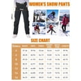 thumbnail image 2 of FEN AI Women's Fleece Lined Snow Ski Hiking Pants Winter Outdoor Softshell Insulated Pants for Cargo Work Black Grey 8, 2 of 7