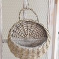thumbnail image 3 of Cesta de mimbre para montaje en pared, maceta de mimbre colgante, decoración de jarrón tejido (gris), 3 uds., 3 of 6