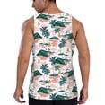 thumbnail image 3 of Xecao Hawaii Palms Men's Tank Top Workout Quick Dry Sleeveless Gym Jogging Muscle Shirts Summer Swim Beach Tops, 3 of 9