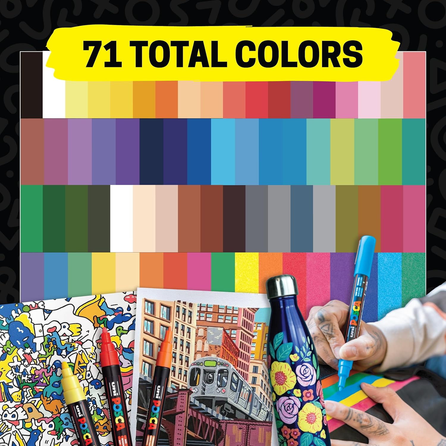 Paint Markers, 3M Fine Point Acrylic Paint Pens with Reversible Tips, Art Supplies For Gifts, Decorations Fabric, Metal, Glass, Wood and Canvas, Set of 15