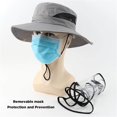 thumbnail image 2 of pitrice Fisherman Cap with Protective Clear Mask Saliva-proof Dust-proof Sun Safety Hat, 2 of 6