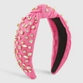 thumbnail image 3 of Women Knotted Jeweled Headband Crystal Embellished Mixed Top Hairband ladies Twist Nylon Hair accessories for Girls, 3 of 6