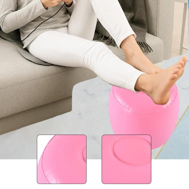 Reposapiés inflable para viajes, almohada de descanso para piernas, taburete portátil, cojín de para piernas para trenes, coches, oficinas,