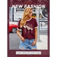 thumbnail image 4 of TWZH Women Women Daisy Graphic Faith Hope Love Letter Print Short T-Shirt, 4 of 7
