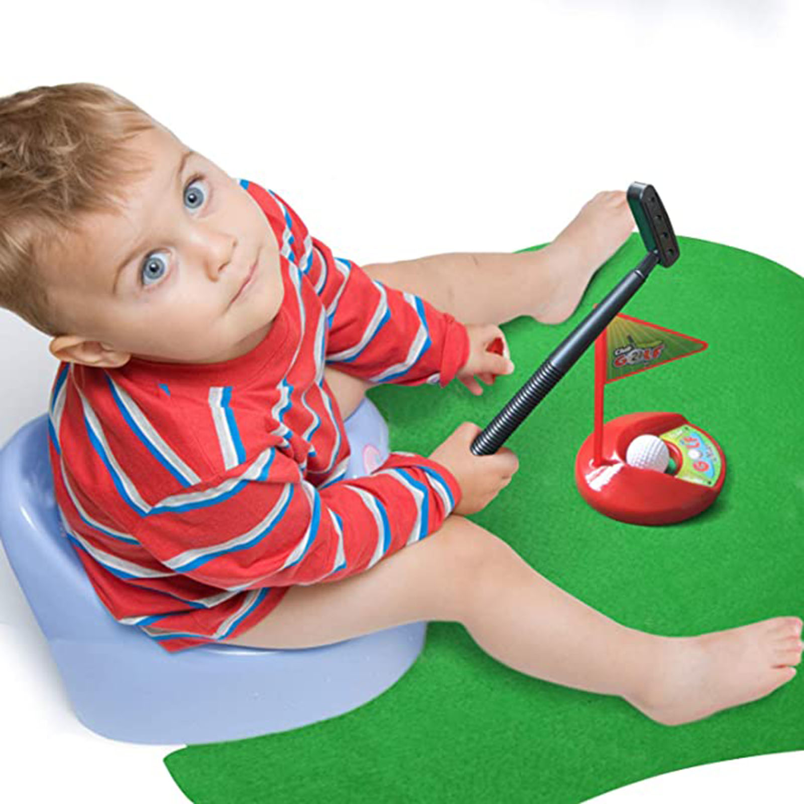 lzndeal Toilet Golf Ball Toy Set Anti-Slip Lawn Mat with Simulative Golf Set Child - image 4 of 6