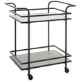 thumbnail image 4 of SAFAVIEH Lameris 33" 2 Tier Bar Cart With Handles, Matte Black/Grey, 4 of 9