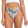 thumbnail image 1 of Balery Cats Group Tangas de Algodón para Mujer con Estampado – Ropa Interior Sexy, Transpirable, G-string-3X-Large, 1 of 1