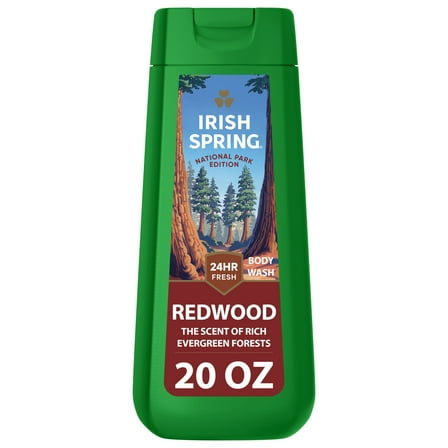 Limited Edition Irish Spring Redwood Moisturizing Body Wash for Men, 24-hour Fresh, Face and Body Wash, Men’s Body Wash, Paraben Free, Evergreen Forest Scent, 20 fl oz Bottle