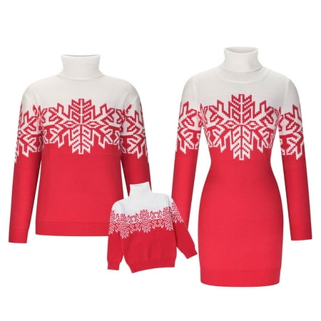 

YWDJ Matching Family Christmas Pajamas Christmas Kid Round Neck Parent-child Men s Christmas Sweater Red(Red Kids 5T)