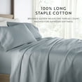thumbnail image 5 of Long-Staple Sateen Cotton Sheets Set - Ultra Soft Double Brushed & Washed in Blue for King Size Bedding - Comfort Canopy, 5 of 13