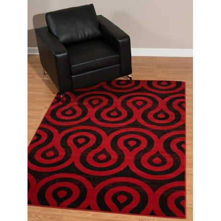 Red Scroll - United Weavers Brasserie Latte Scroll Red Woven Olefin Area Rug or Runner